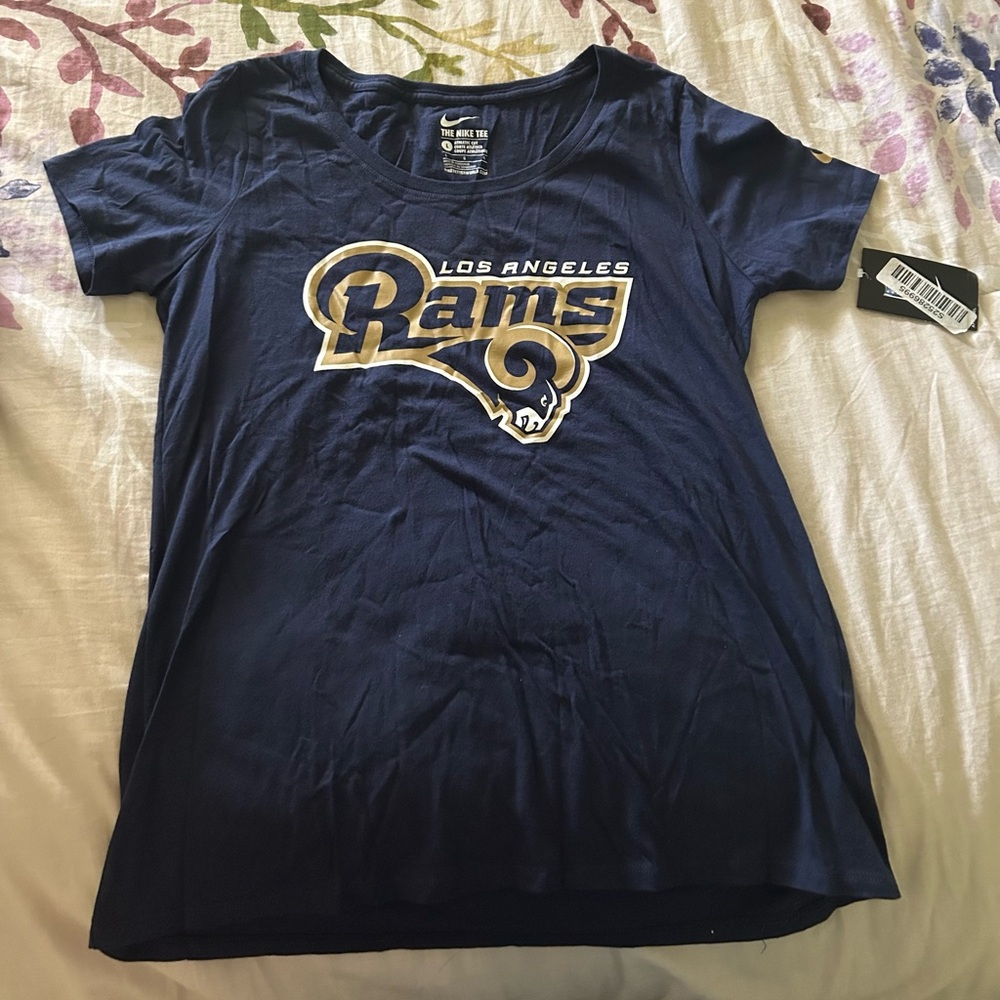 NWT Nike Ladies Navy Blue Los Angeles Rams T-Shirt